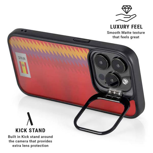 Spain Soccer Flag iPhone 15 Pro Kickstand Case
